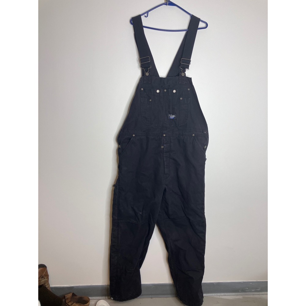 Walls Blizzard Pruf Overalls Mens Large Black Good Canvas Work Bibs